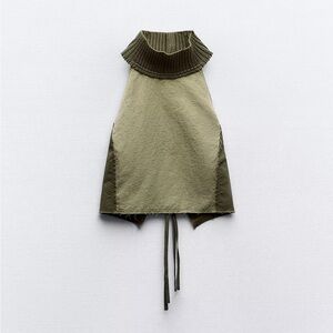 Zara green contrasting halter top size small